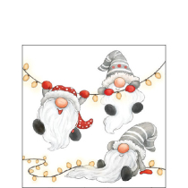 Napkin 25 Gnomes on the light chain white FSC Mix