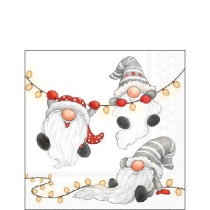 Napkin 25 Gnomes on the light chain white FSC Mix