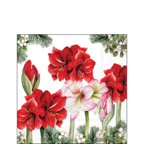 Napkin 25 Blooming amaryllis white FSC Mix