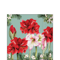 Napkin 25 Blooming amaryllis sage FSC Mix