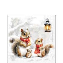 Napkin 25 Squirrel family FSC Mix