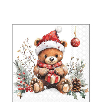 Napkin 25 Teddy's gift white FSC Mix