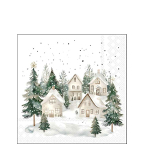 Napkin 25 Snowy houses FSC Mix