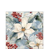 Napkin 25 Winter poinsettia FSC Mix