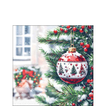 Napkin 25 Decorated bauble FSC Mix