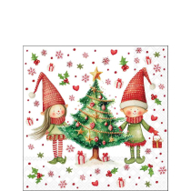 Napkin 25 Elves by the tree FSC Mix