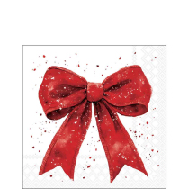 Napkin 25 Fancy bow red/white FSC Mix