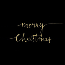 Napkin 33 Christmas note black/gold FSC Mix