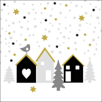 Napkin 33 Magic house black FSC Mix