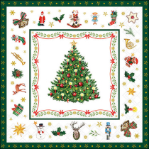 Napkin 33 Christmas evergreen white FSC Mix