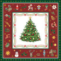 Napkin 33 Christmas evergreen red FSC Mix