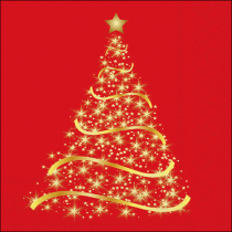 Napkin 33 Shining tree red FSC Mix