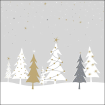 Napkin 33 Midnight trees grey FSC Mix