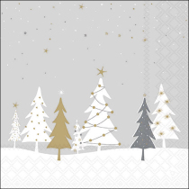 Napkin 33 Midnight trees grey FSC Mix