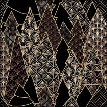 Napkin 33 Luxury trees black FSC Mix