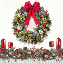 Napkin 33 Bow on wreath FSC Mix