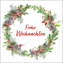 Napkin 33 Weihnachtskranz weiß FSC Mix