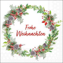 Napkin 33 Weihnachtskranz weiß FSC Mix