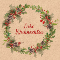 Napkin 33 Recycled Weihnachtskranz natur FSC Mix
