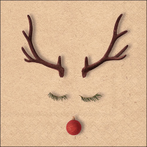 Napkin 33 Recycled Christmas reindeer nature FSC Mix