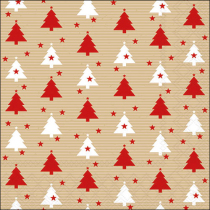 Napkin 33 Trees and stars red FSC Mix