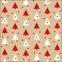 Napkin 33 Trees and stars red FSC Mix