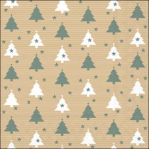 Napkin 33 Trees and stars sage FSC Mix