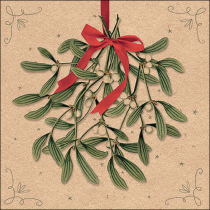 Napkin 33 Recycled Mistletoe with bow nature FSC Mix