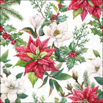 Napkin 33 Christmas florals FSC Mix