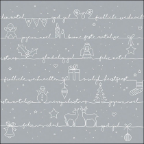 Napkin 33 Written Christmas wishes silver FSC Mix