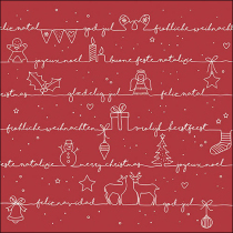 Napkin 33 Written Christmas wishes red FSC Mix