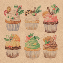 Napkin 33 Recycled Sweet Christmas nature FSC Mix
