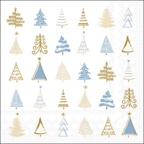 Napkin 33 Christmas tree doodles blue FSC Mix
