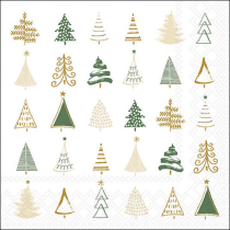 Napkin 33 Christmas tree doodles green FSC Mix