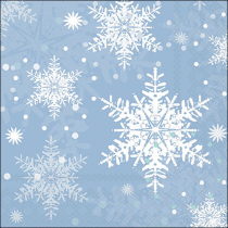 Napkin 33 Snowflakes blue FSC Mix