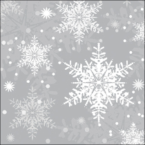 Napkin 33 Snowflakes silver FSC Mix