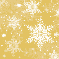 Napkin 33 Snowflakes gold FSC Mix