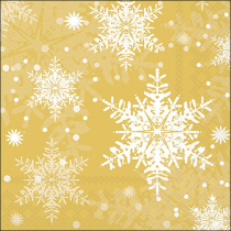 Napkin 33 Snowflakes gold FSC Mix