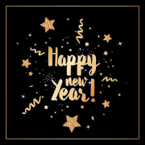 Napkin 33 New Year glitter black FSC Mix