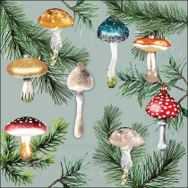 Napkin 33 Mushroom ornaments mint FSC Mix