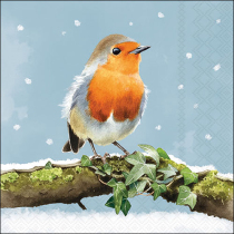 Napkin 33 Robin on branch FSC Mix