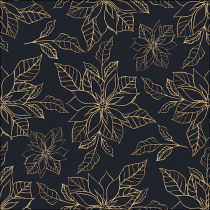 Napkin 33 Poinsettia outline black FSC Mix