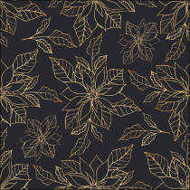 Napkin 33 Poinsettia outline black FSC Mix
