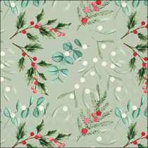 Napkin 33 Foliage scatter sage FSC Mix