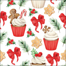 Napkin 33 Christmas sweets red FSC Mix