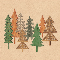 Napkin 33 Recycled Wood carved trees nature FSC Mix