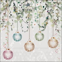 Napkin 33 Floral Christmas grey FSC Mix