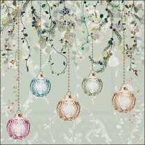 Napkin 33 Floral Christmas green FSC Mix