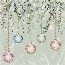 Napkin 33 Floral Christmas green FSC Mix