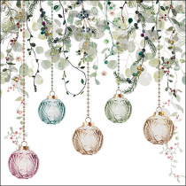 Napkin 33 Floral Christmas white FSC Mix
